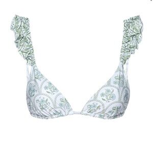 Elysiian Ruffle Trim Bikini Top With Adjustable Straps